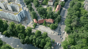 Luftaufnahme des Bahnhofs Gartenfeld